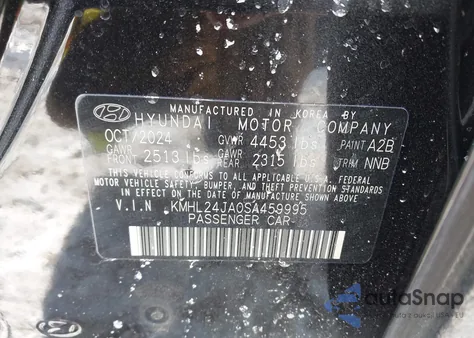 2025 Hyundai Sonata Se z USA, uszkodzony, nr VIN KMHL24JA0SA459995